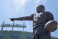 Earl L Curly Lambeau statue outside Lambeau Field, home of the Green Bay Packers NFL team Royalty Free Stock Photo