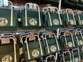 Inside the Green Bay Packers Pro Shop at Lambeau Field, selling stadium bleacher chairs and