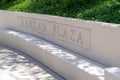 Green Bay, Wisconsin - June 2, 2023: Sign and bench for Harlan Plaza at Lambeau Field, home of the Green Bay Packers Royalty Free Stock Photo