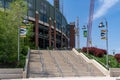 Stairs leading up to Lambeau Field, home of the Green Bay Packers NFL team Royalty Free Stock Photo