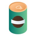 Green bean can icon, isometric style Royalty Free Stock Photo