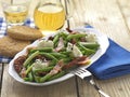 Green bean and crispy bacon salad Royalty Free Stock Photo