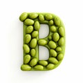 Green Bean Letter D: A Unique 3d Cartoon Design Royalty Free Stock Photo