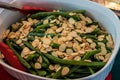 Green Beans Amandine garnished with Almonds