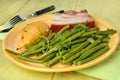 Green beans and bacon meal Royalty Free Stock Photo