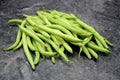 Green beans on black background Royalty Free Stock Photo