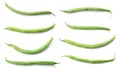 Green beans, black-eyed beans, black eyed pea pods, cowpea, object isolated on white background Royalty Free Stock Photo