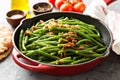 Green beans with caramelized pecans Royalty Free Stock Photo