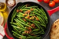 Green beans with caramelized pecans Royalty Free Stock Photo