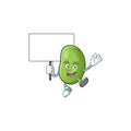 Green beans cute cartoon character style bring board Royalty Free Stock Photo