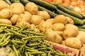 Green Beans, Irish Potatoes, Cucumbers, Onions Royalty Free Stock Photo