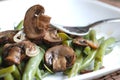 Green beans with mushrooms Royalty Free Stock Photo