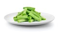 Green beans plate isolated on white background Royalty Free Stock Photo