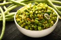 Green beans stir fry with coconut- thoran Royalty Free Stock Photo