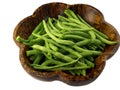 Green Beans in a wooden bowl Royalty Free Stock Photo