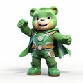 Green Bear: The Superhero Cartoon Character In A Stylish Suit