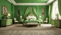 Green beautiful bedroom classic furniture