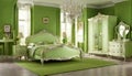 Green beautiful bedroom classic furniture