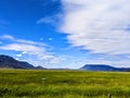 Beautiful desert green fields with blue skys Oregon