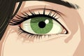 Green beautiful eye of young woman Royalty Free Stock Photo