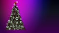 Green beautiful festive Christmas tree with a blur effect with herring and bokeh effect balls for a new year abstract background Royalty Free Stock Photo