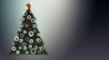 Green beautiful festive Christmas tree with a blur effect with herring and bokeh effect balls for a new year abstract background Royalty Free Stock Photo