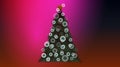 Green beautiful festive Christmas tree with a blur effect with herring and bokeh effect balls for a new year abstract background Royalty Free Stock Photo