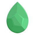 Green beauty stone icon cartoon vector. Sale beauty fashion