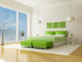 Green bedroom Royalty Free Stock Photo