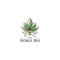 Green Bee Flower Pollination logo Royalty Free Stock Photo