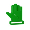 Green Beekeeper glove icon isolated on transparent background.