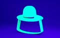 Green Beekeeper with protect hat icon isolated on blue background. Special protective uniform. Minimalism concept. 3d