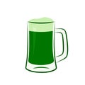 green beer, mug of ale, saint patricks day symbol, irish party, st patrick day celebration, vector design element Royalty Free Stock Photo