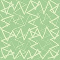 green, beige background with zig zag texture effect, weave plaid style fine broken lines. Irregular check repeat pattern Royalty Free Stock Photo