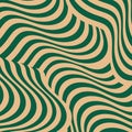 Green Beige Retro Zebra Groovy Lines Stripe Pattern