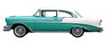 Green Bel-Air Vintage Automobile against White Background Royalty Free Stock Photo