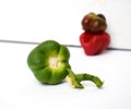 A green bell pepper with the head cut off Royalty Free Stock Photo