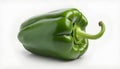 Green bell pepper isolated on white background. 3d render illustration. Royalty Free Stock Photo