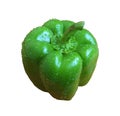 Green bell pepper with water droplets isolated on transparent backdrop Royalty Free Stock Photo