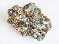 green beryl crystals in druse on white Royalty Free Stock Photo