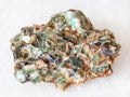 green beryl crystals in rough rock on white Royalty Free Stock Photo