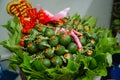 Green betel nuts and green betel leaves on Vietnam`s wedding day