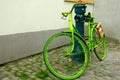 Green bicycle