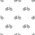 Green bicycle icon in black style isolated on white background. Bio and ecology symbol stock vector illustration. Royalty Free Stock Photo