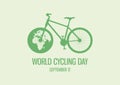 World Cycling Day vector Royalty Free Stock Photo