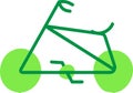 Green bicycle. reuse symbol isolated. Recycle sign for ecological design. Hand drawn vector icon