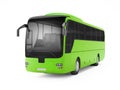 Green big tour bus isolated on a white background. Royalty Free Stock Photo