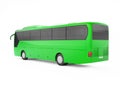 Green big tour bus isolated on a white background. Royalty Free Stock Photo