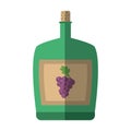green big wine bottle liquid drink grape cork shadow Royalty Free Stock Photo