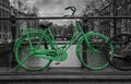 Green bike Amsterdam Royalty Free Stock Photo